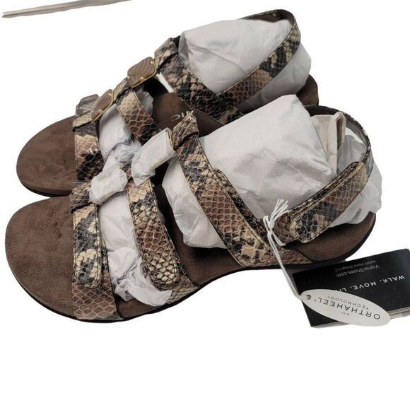 Vionic Snake Print Wrap New Slide Sandals Womens Size 7 New Comfort Orthopedic - Picture 6 of 9
